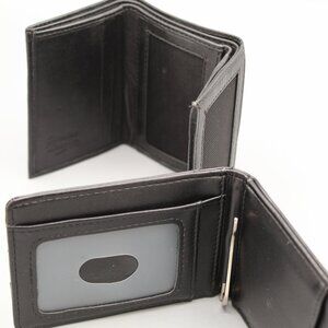 2 men wallets black leather